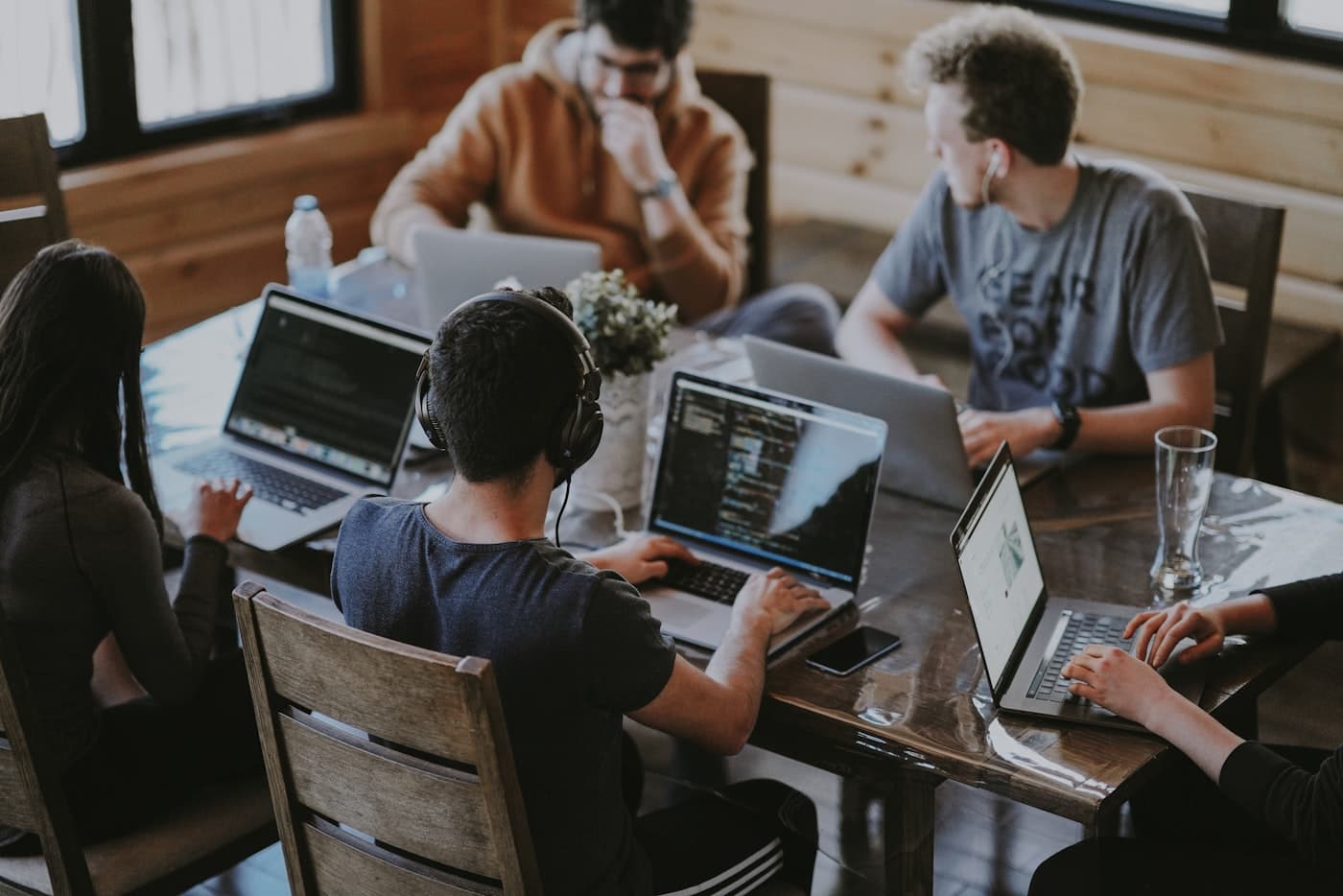 Software team collaborating